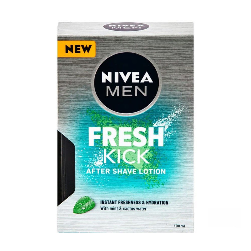 NIVEA Men Fresh Kick Aftershave Lotion with Mint & Cactus Water, 100ml