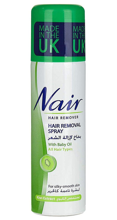 Nair Hair Removal Spray with Baby Oil & Kiwi Extract for All Hair Types, 200ml