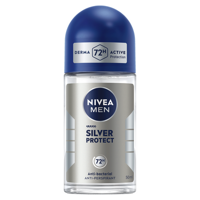 Nive Silver Protect Antibacterial Protection Antiperspiranta Deodorant Roll-On for Men, 50ml
