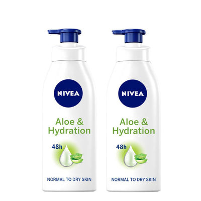 Nivea Aloe & Hydration Body Lotion for Normal & Dry Skin, 2x400ml