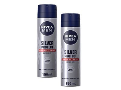 Nivea Deodorant Spray Men Silver Protect 2X150Ml Prm
