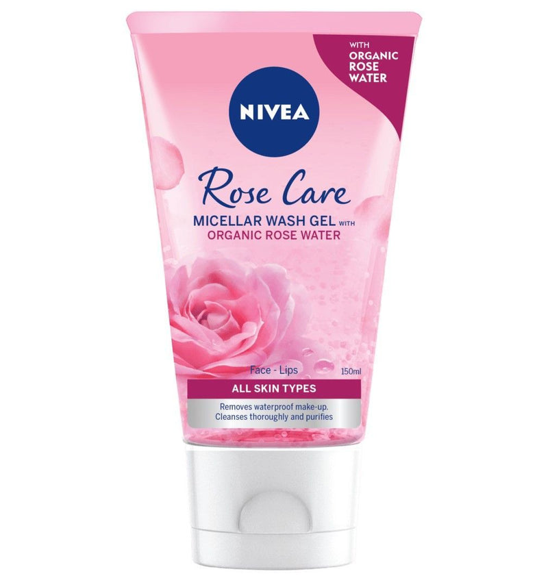 Nivea Face Wash Micellar Rose Care with Organic Rose Water All Skin Types, 150ml