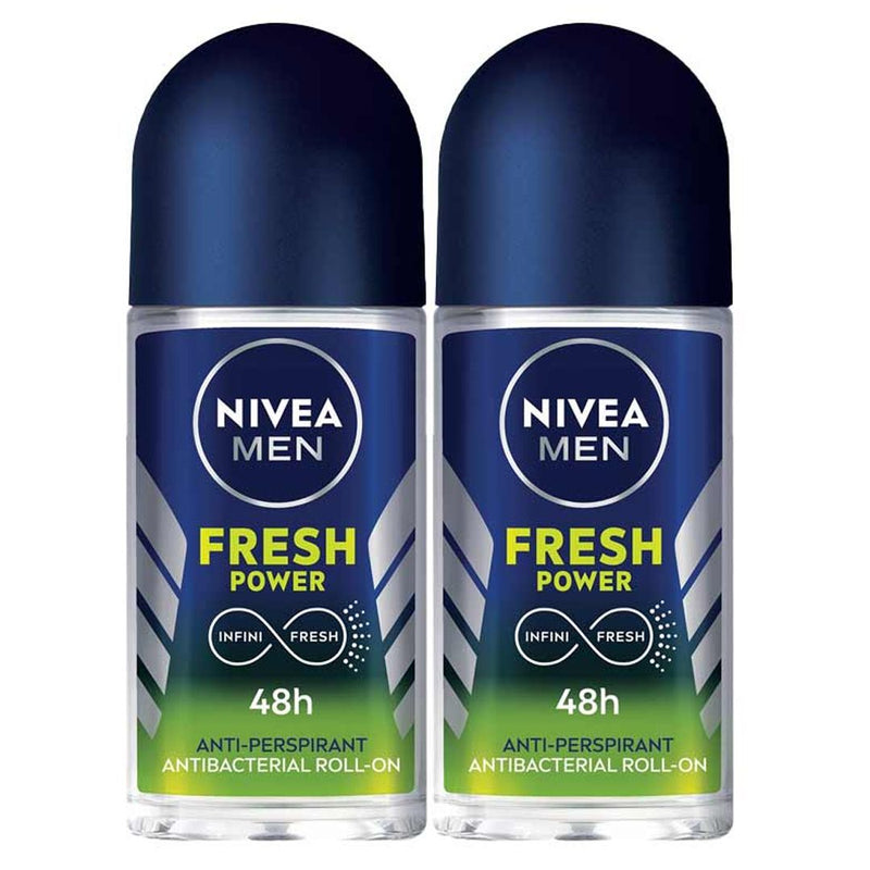 Nivea Men Fresh Power  Deodorant Roll On 2X50Ml
