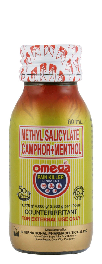 Omega Pain Killer Liniment with Methyl Salicylate, Camphor & Menthol, 60ml