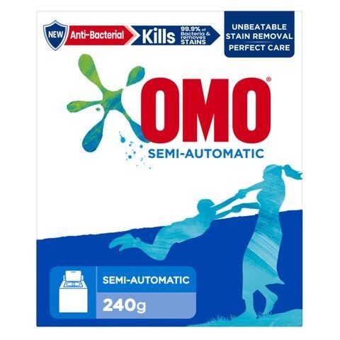 Omo Anti-Bacterial Semi-Automatic Laundry Detergent Powder, 240g