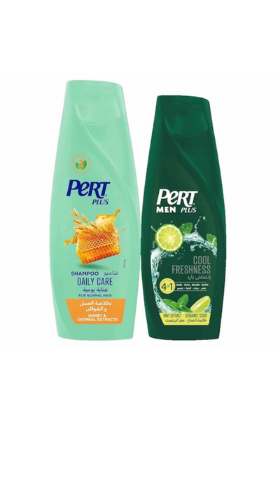 Pert Plus Hair Shapmoo Honey & Oatmeal Extract, 400ml+ Men Hair Shampoo Cool Freshness, 360ml
