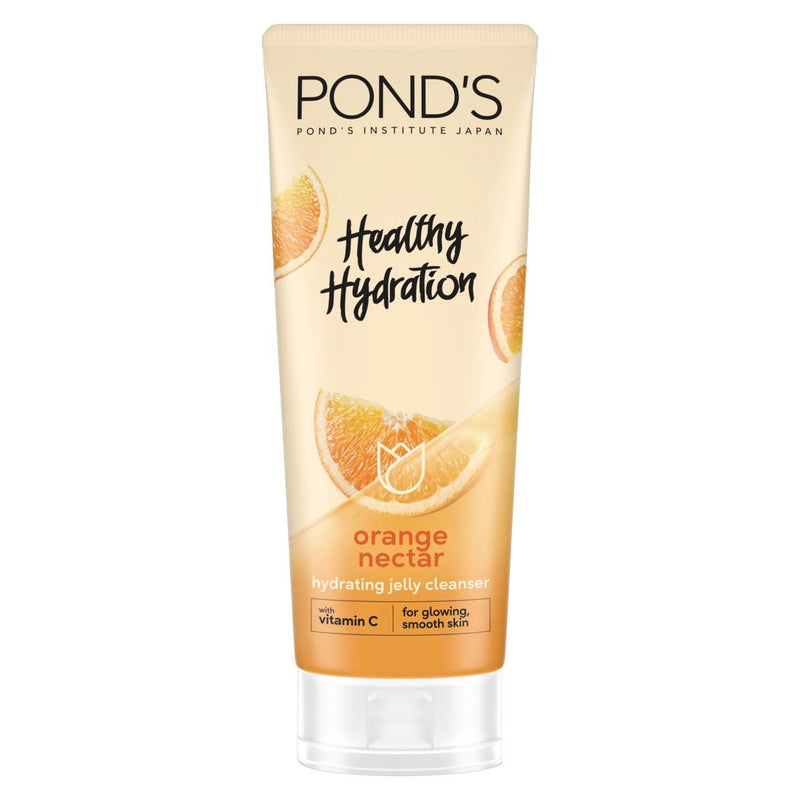Pond'S Healthy Hydration Gel Facial Cleanser For Glowing, Smooth Skin, Orange, With 100% Natural Origin Orange Extract & Vitamin C, 100 ml