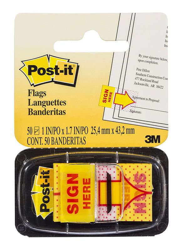 Post It Flags 680-9 Singles Sign Here, 25x43mm