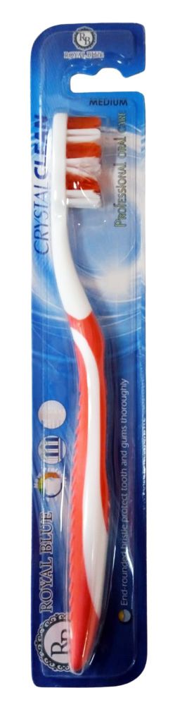 ROYAL BLUE TOOTHBRUSH CRYSTAL CLEAN MED