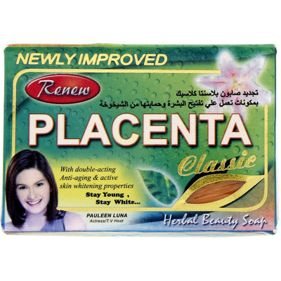 Renew Placenta Classic Anti-Aging & Skin Whitening Herbal Beauty Soap Bar, 135g