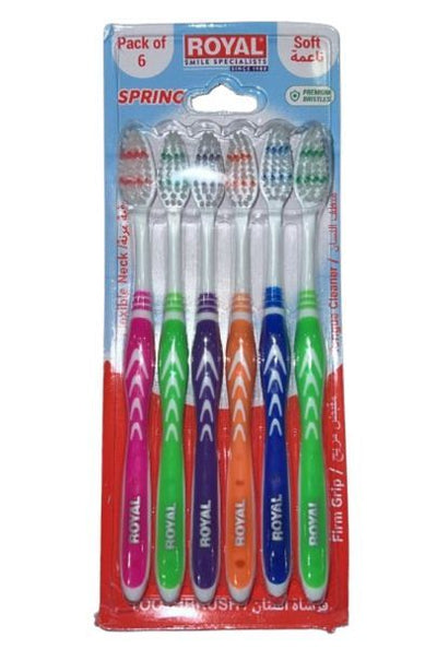 Royal Spring Toothbrushes Soft Card Of 6