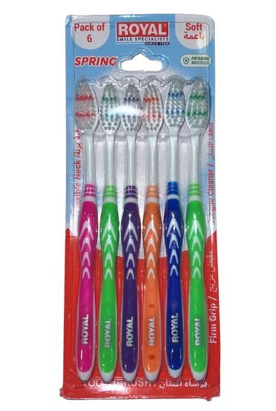 Royal Spring Toothbrushes Soft Card Of 6