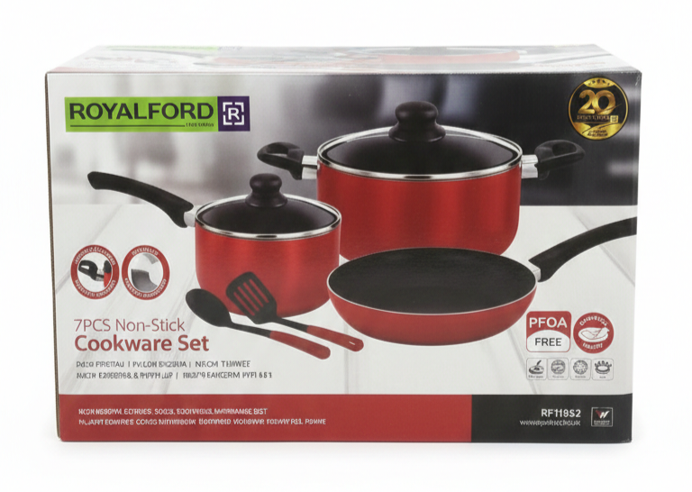 Royalford RF11953 7-Piece Aluminum Cookware Set