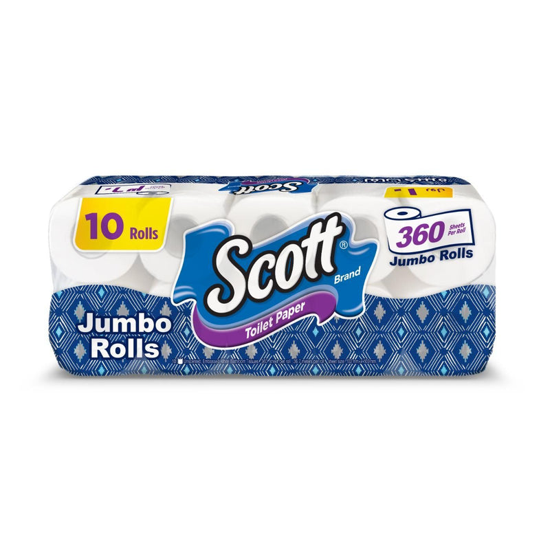Scott Toilet Paper Jumbo Rolls, 360 Sheets, 10 Rolls