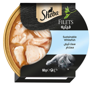 Sheba Filets Sustainable White Fish Cat Food, 60g