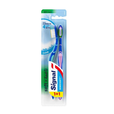 Signal Sensisoft Clean Soft Toothbrush, 1+1 Pieces
