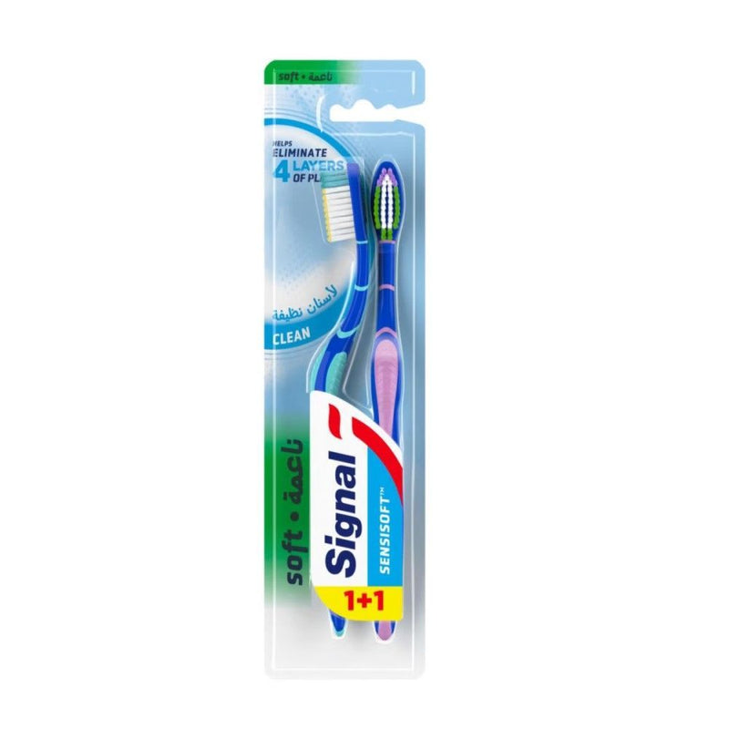 Signal Sensisoft Clean Soft Toothbrush, 1+1 Pieces