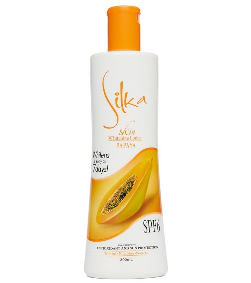 Silka Skin Whitening Lotion With Spf 6   Papaya 300 Ml