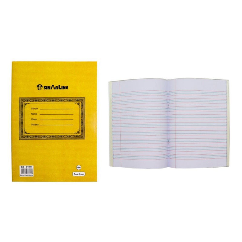 Sinarline 4 Lines Brown Cover Book, 100 Sheets