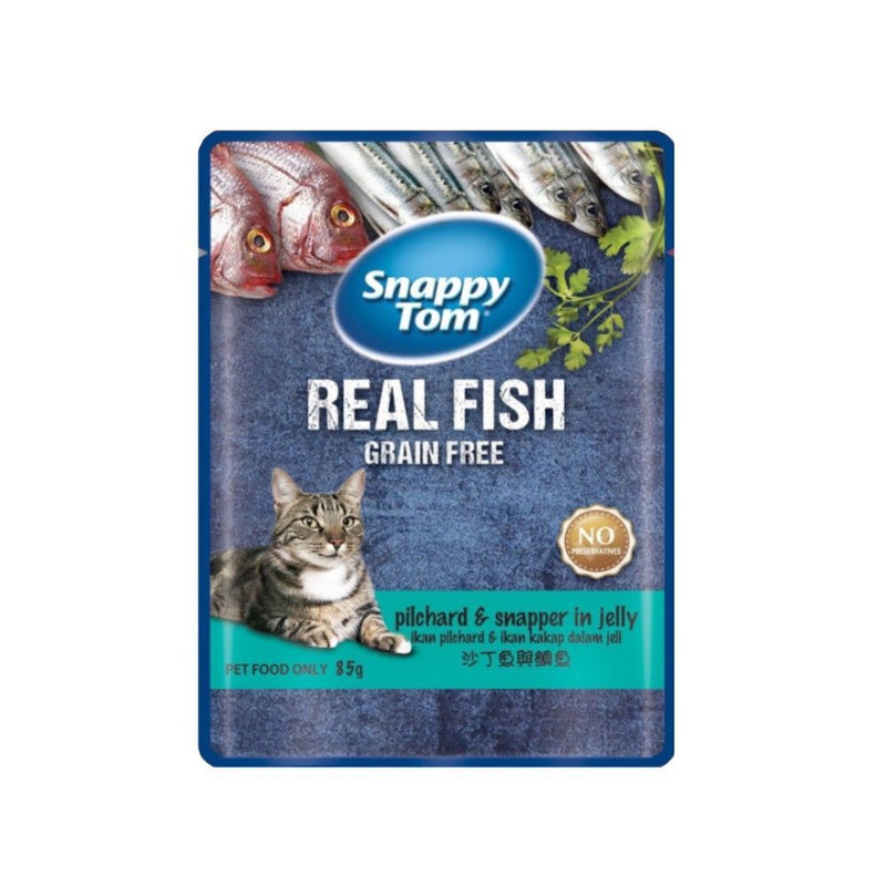 Snappy Tom Real Fish Grain Free Pilchard & Snapper in Jelly, 85g