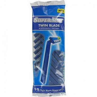 SuperMax Twin Blade Disposable Razors, 10 Pieces