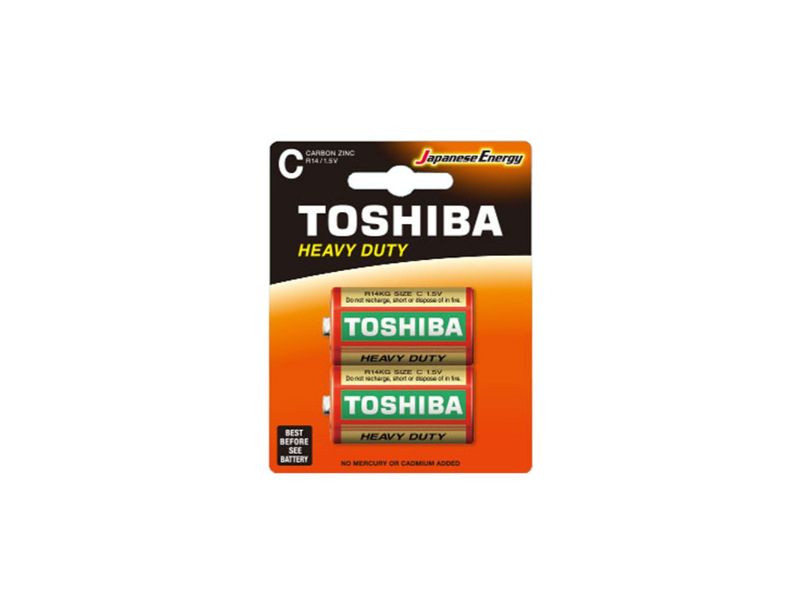 Toshiba 1.5V Heavy Duty Carbon & Zinc Type C Batteries  No Added Mercury No Added Cadmium