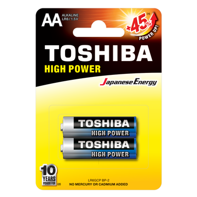 Toshiba High Power AA Battery, 2 Pieces