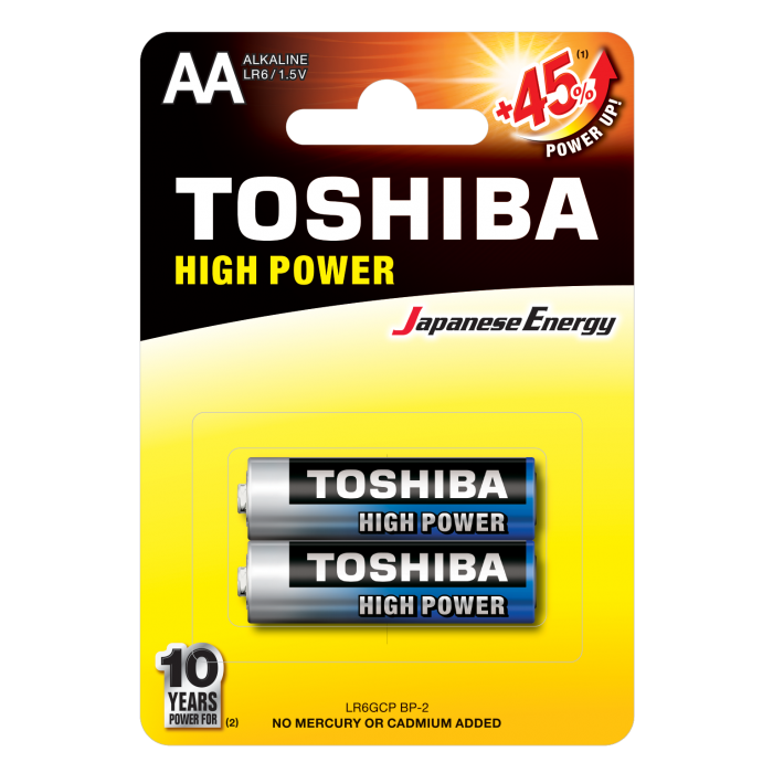 Toshiba High Power AA Battery, 2 Pieces