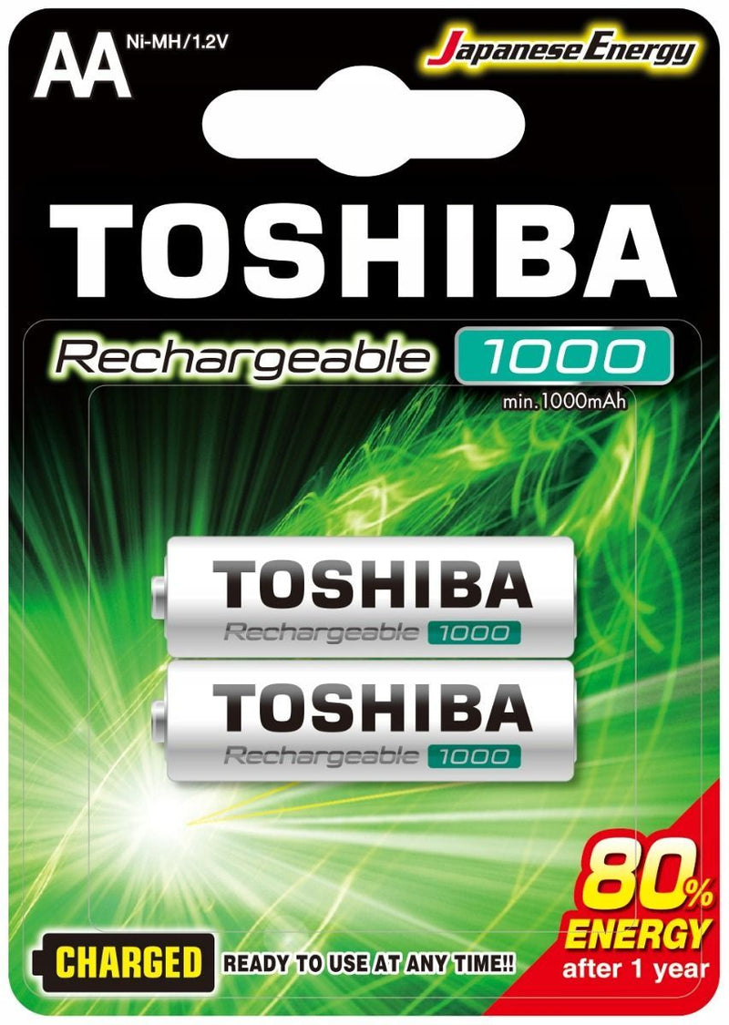 Toshiba Rechargeable Aa Battery, 2 Pieces