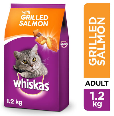 Whiskas Grilled Salmon Cat Dry Food Adult 1+ Years, 1.2kg