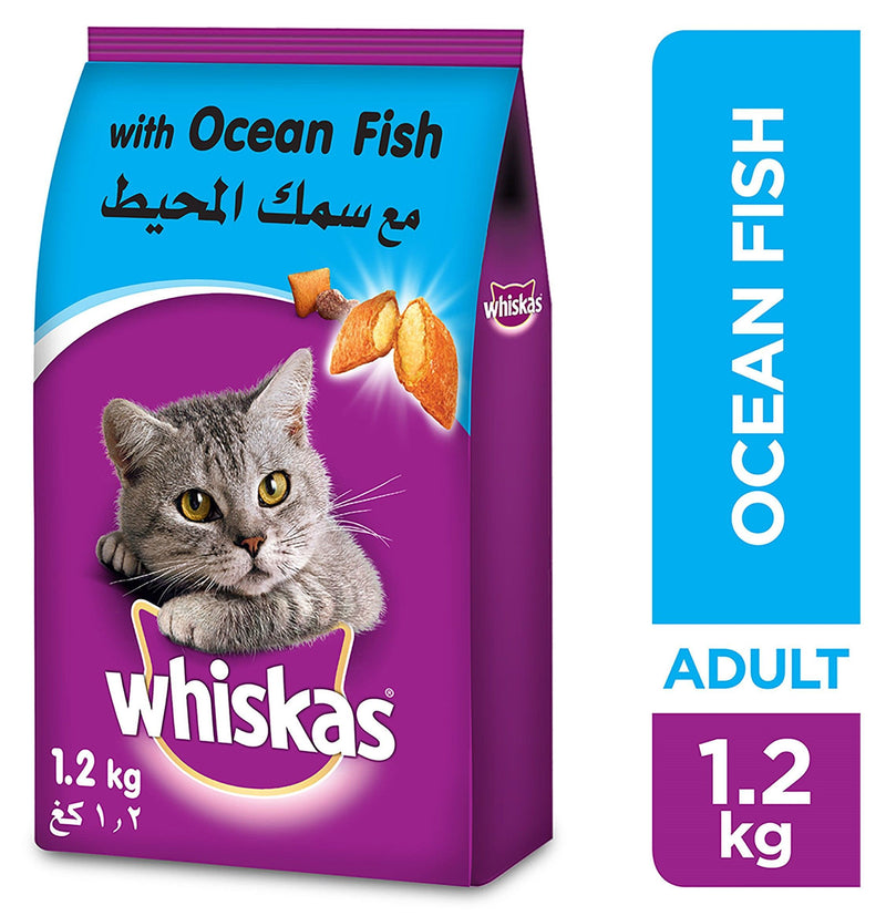 Whiskas Ocean Fish Cat Food Bag, Adult 1+ Years, 1.2kg