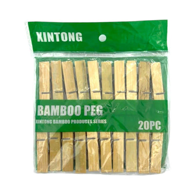 Xintong Bamboo Peg Cloth Clip Wooden, 20 Pieces