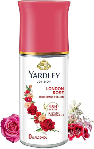 Yardley Women London For Velvet Rose Deodorant Roll On, 50ml